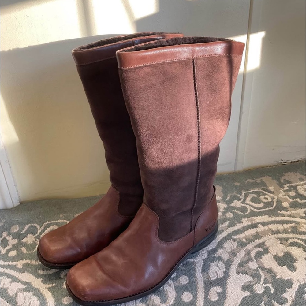 Brown Leather Knee-High Boots